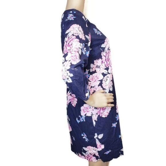 Old Navy Women Floral Print Dress size M Navy w/ Pink large flowers garden party - Picture 9 of 9